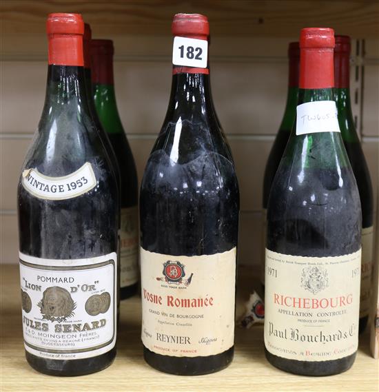 Eight assorted Burgundy wines including Richebourg 1971(4) and Vosne Romanee 1952(2)